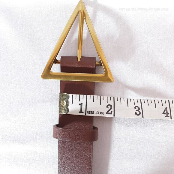 Womens Fashion Belt with Triangle Buckle Small Waist Wide Coffee Brown Strap" - Picture 10 of 10